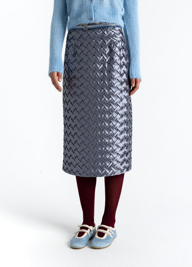 Coster Copenhagen NEDERDEL MED TEKSTUR Skirt Mist grey - 121