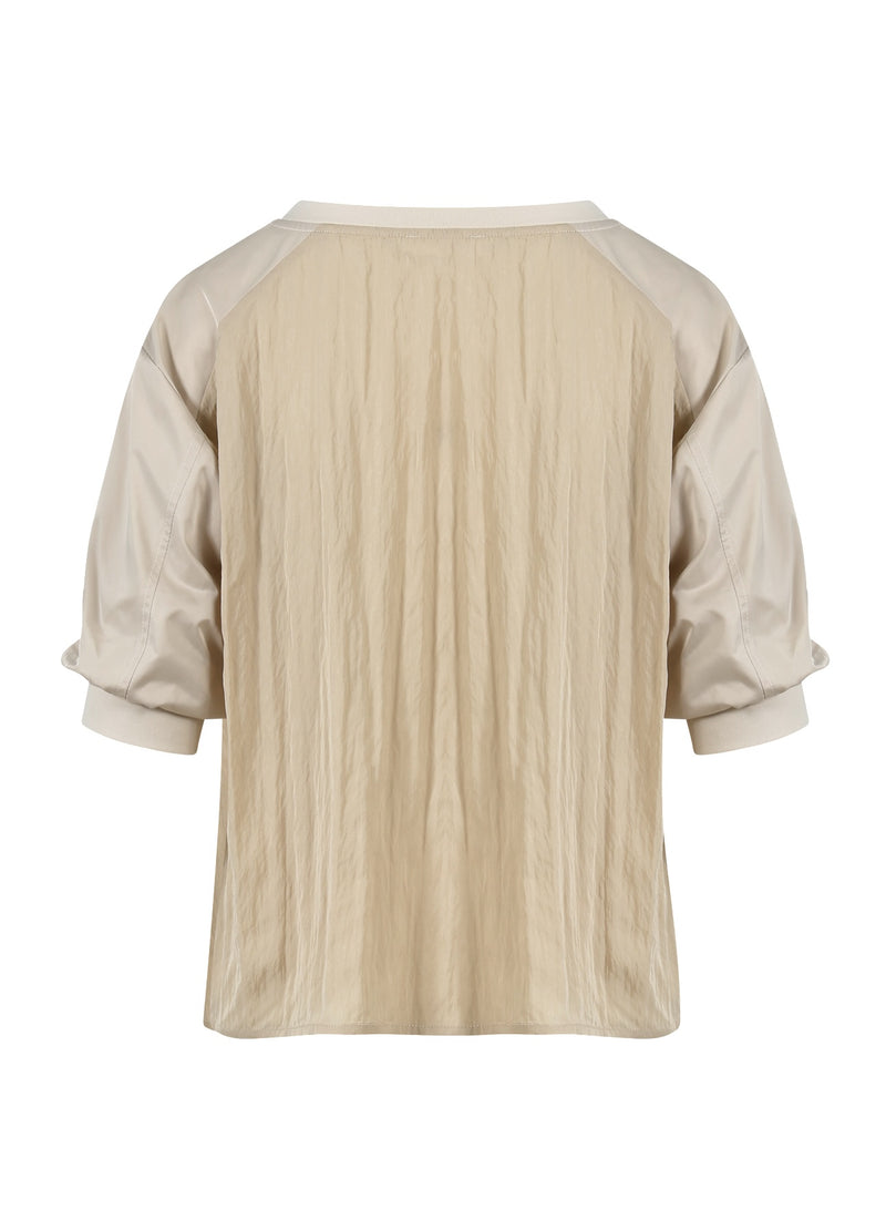 Coster Copenhagen NYLON TOP MED BOMBERÆRMER Shirt/Blouse Desert sand - 329