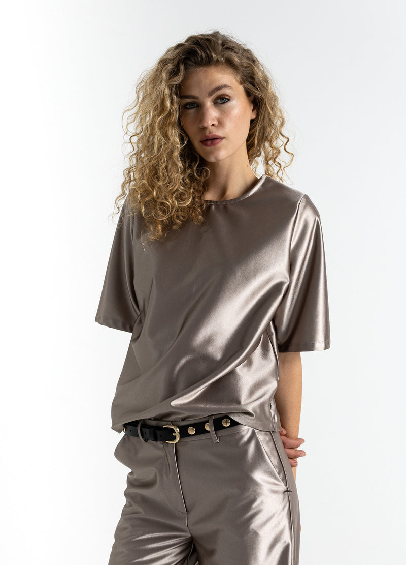 Coster Copenhagen OVERSIZED GLIMMER T-SHIRT Shirt/Blouse Champagne - 299