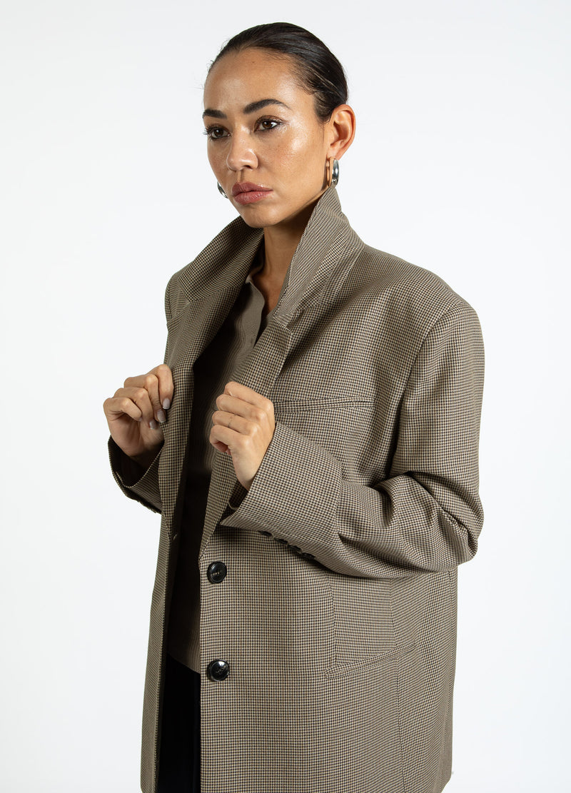 Coster Copenhagen OVERSIZE TERNET BLAZER Blazer Brown check - 371