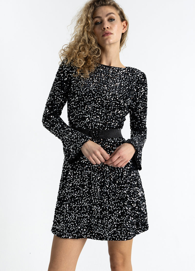 Coster Copenhagen PALETKJOLE Kjole Black/ silver - 184