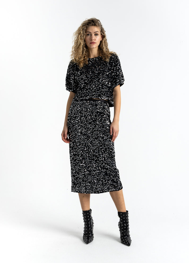 Coster Copenhagen PALIETJAKKE MED BÅND Blazer Black/ silver - 184