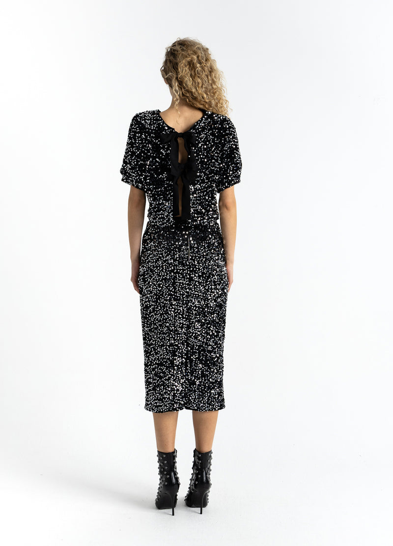 Coster Copenhagen PALIETJAKKE MED BÅND Blazer Black/ silver - 184