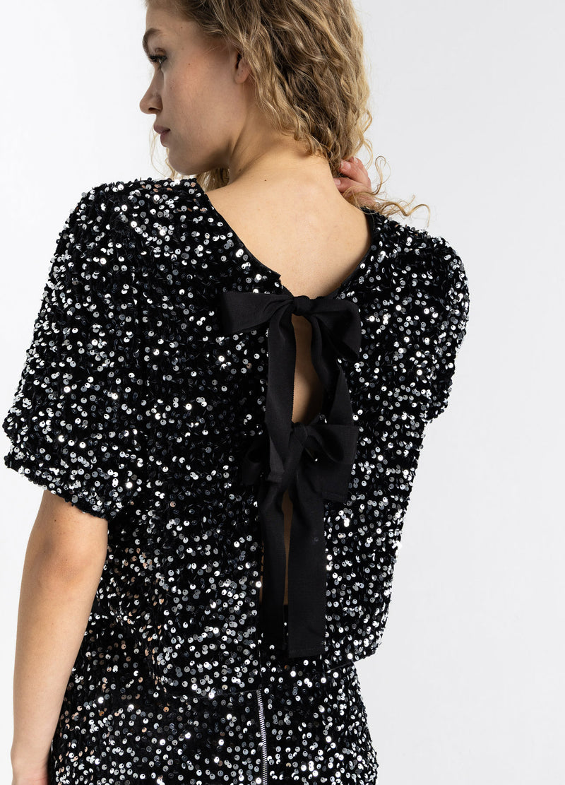 Coster Copenhagen PALIETJAKKE MED BÅND Blazer Black/ silver - 184
