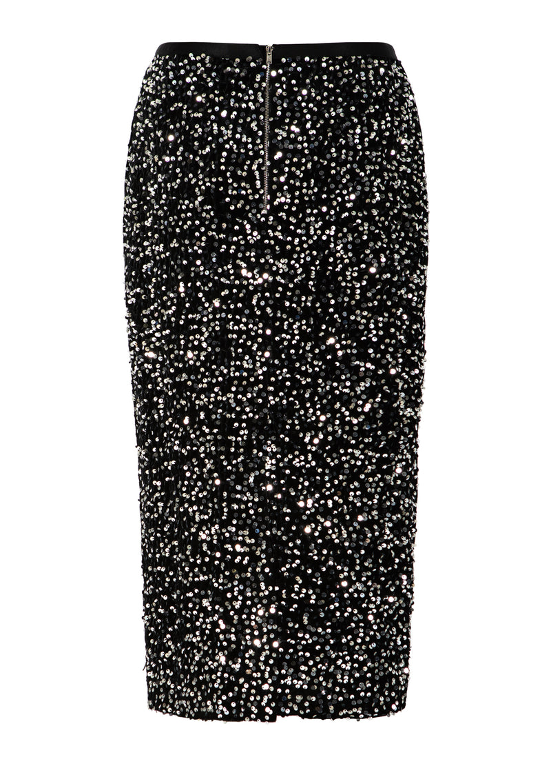 Coster Copenhagen PALIETNEDERDEL Skirt Black/ silver - 184