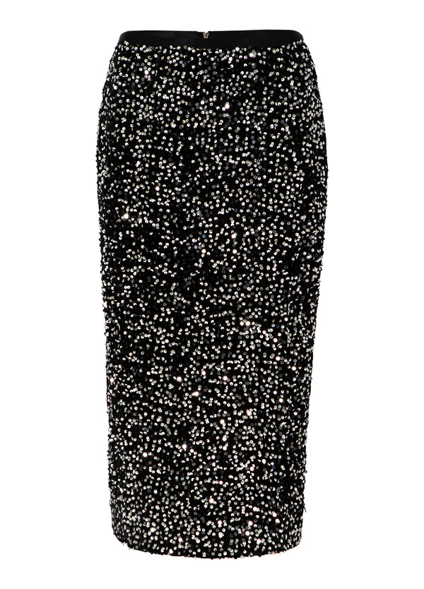 Coster Copenhagen PALIETNEDERDEL Skirt Black/ silver - 184
