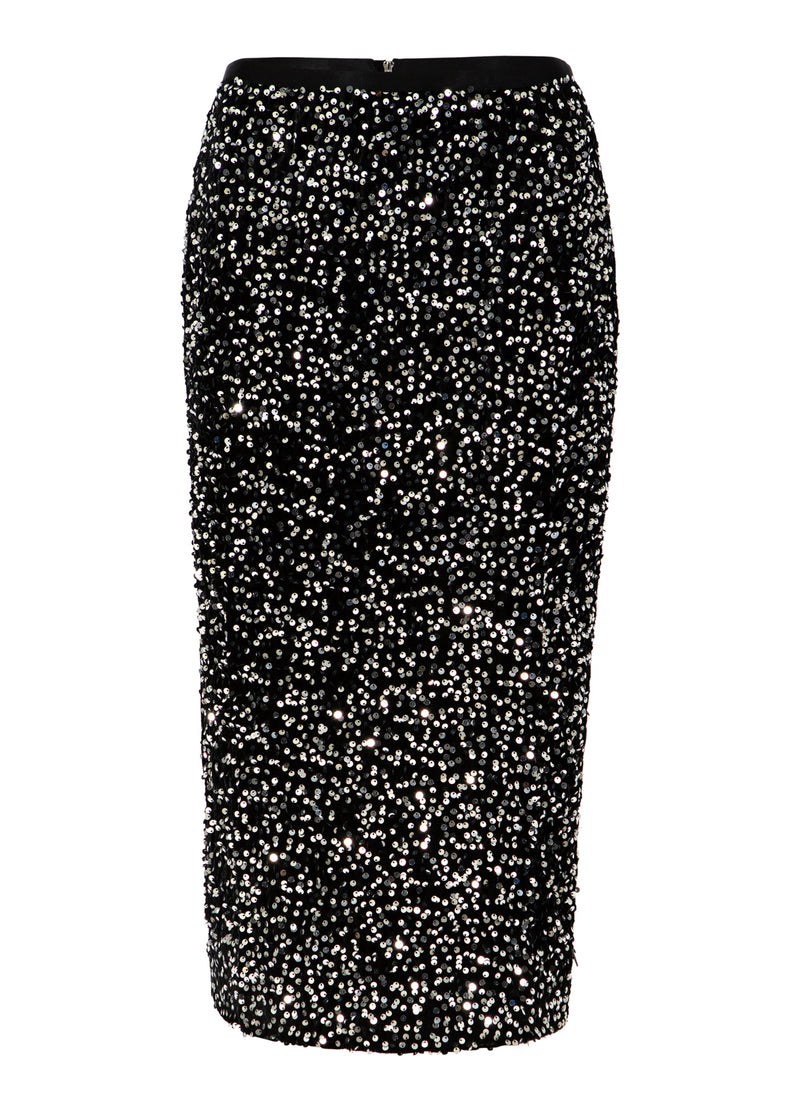 Coster Copenhagen PALIETNEDERDEL Skirt Black/ silver - 184