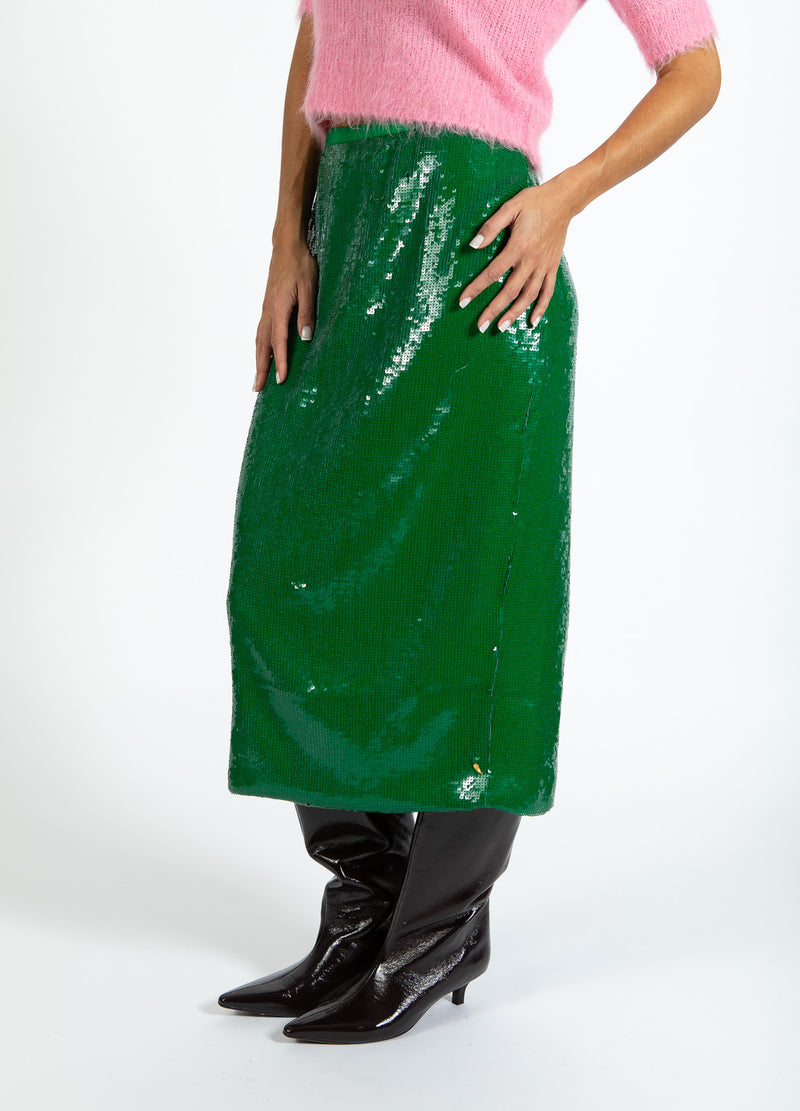 Coster Copenhagen PALIET NEDERDEL Skirt Lush green - 444