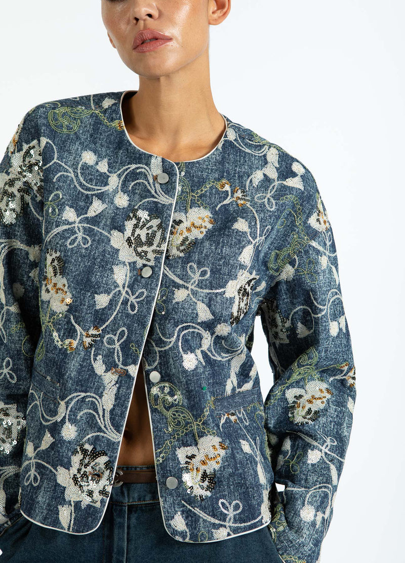 Coster Copenhagen PALLIET DENIM JAKKE Blazer Denim sequins - 594