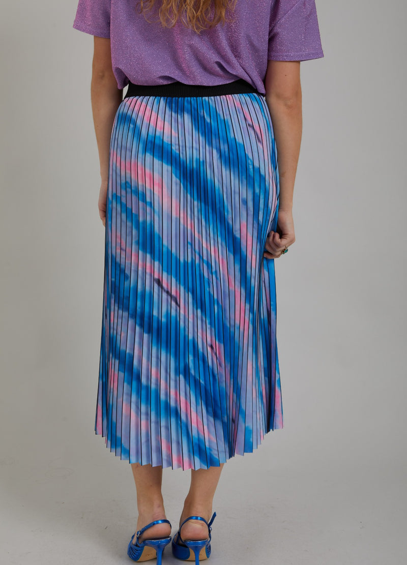 Coster Copenhagen PLISSERET NEDERDEL M. FADED STRIPE PRINT Skirt Faded stripe print blue - 509