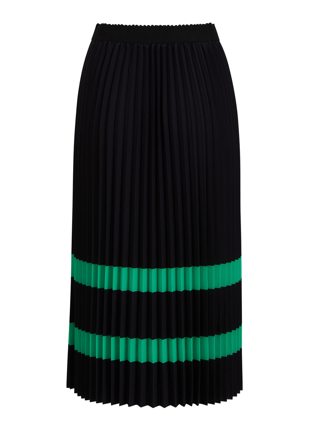 PLISSERET M. STRIBER Black green stripe – costercopenhagen.dk