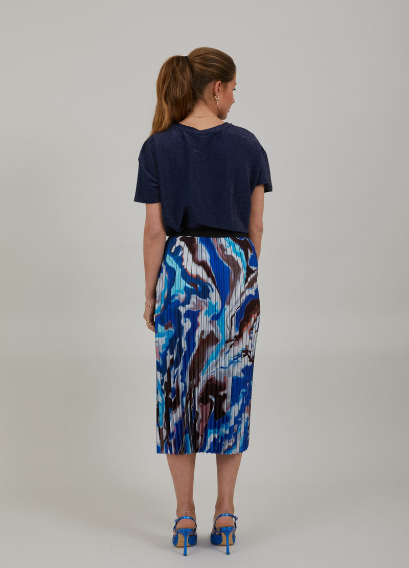 Coster Copenhagen PLISSE NEDERDEL M. PRINT Skirt Flow print - 550