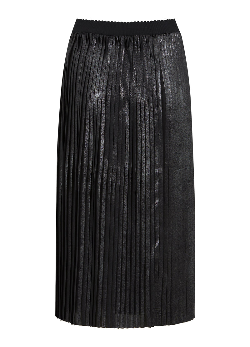 Coster Copenhagen PLISSE NEDERDEL MED FOLIE Skirt Metallic black - 175