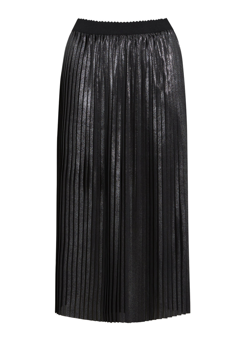 Coster Copenhagen PLISSE NEDERDEL MED FOLIE Skirt Metallic black - 175