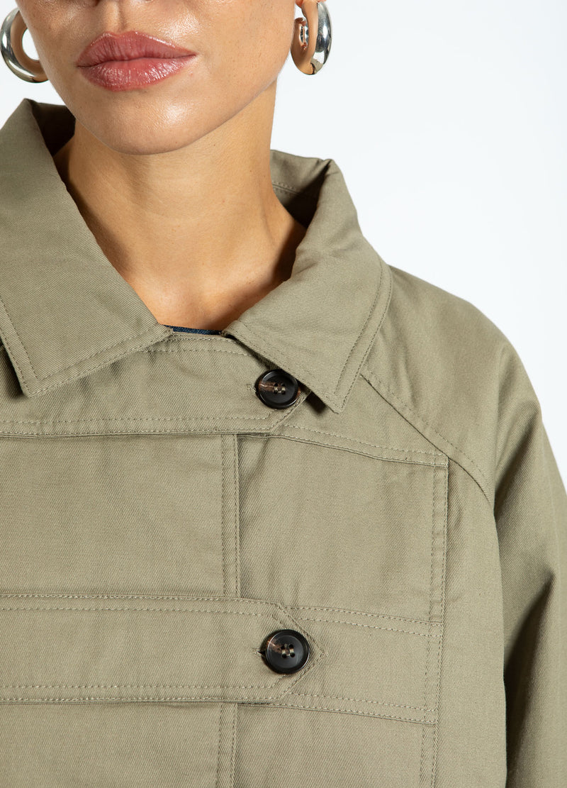 Coster Copenhagen POLSTRET MILITÆRJAKKE Outerwear Hunter Green - 486