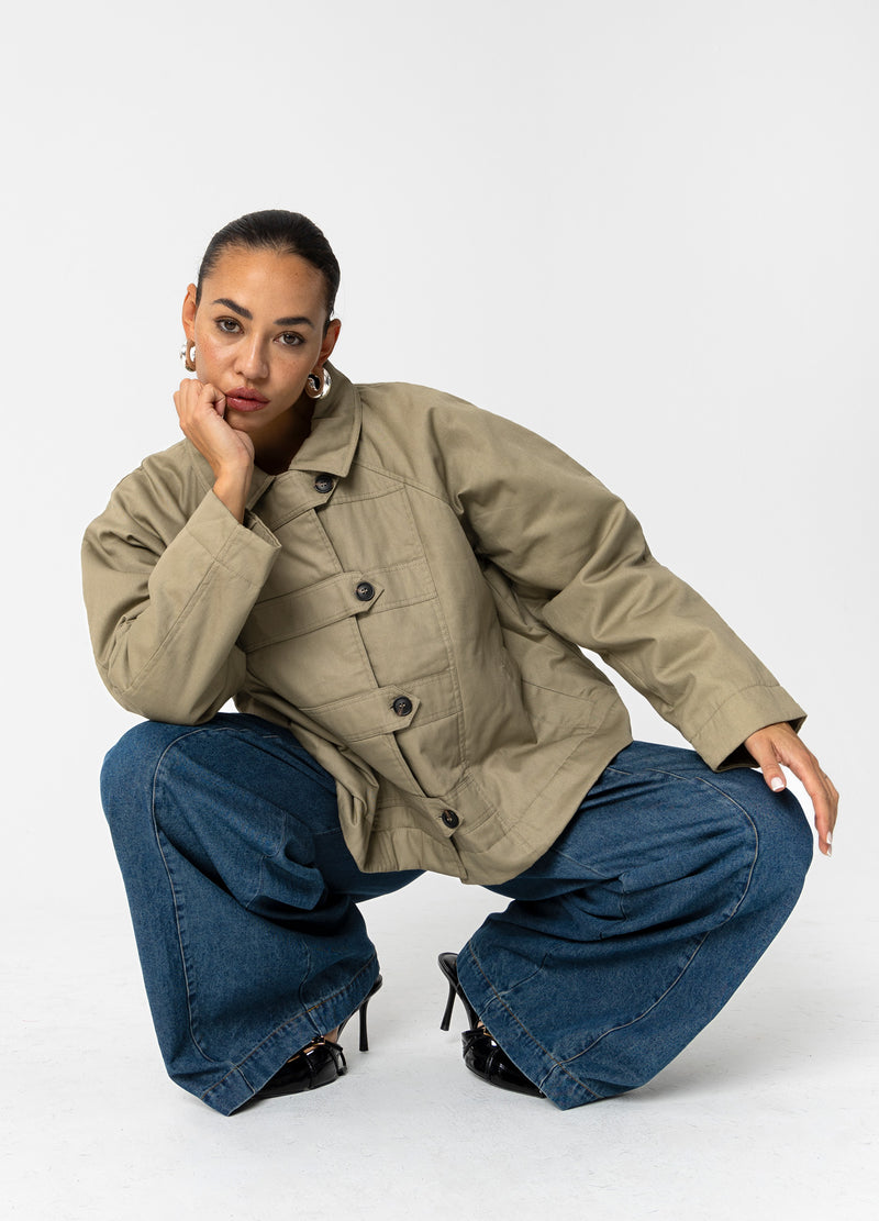 Coster Copenhagen POLSTRET MILITÆRJAKKE Outerwear Hunter Green - 486