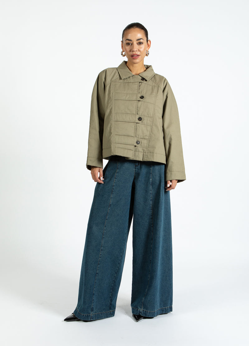 Coster Copenhagen POLSTRET MILITÆRJAKKE Outerwear Hunter Green - 486