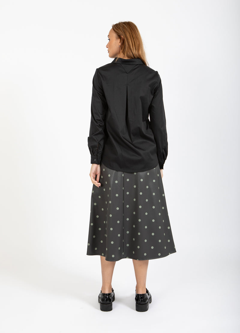 Coster Copenhagen PU-NEDERDEL Skirt Grey/green dots - 157