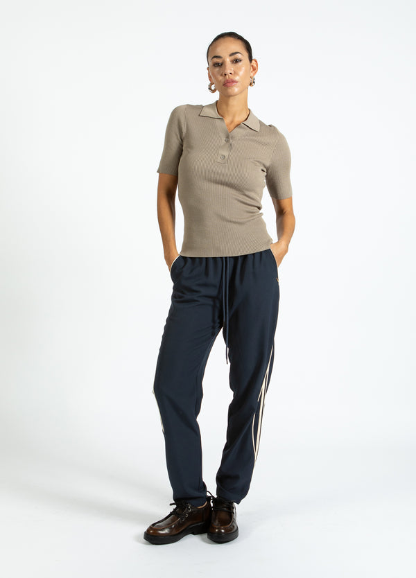 Coster Copenhagen RIBSTRIKKET POLO Knitwear Taupe sand - 393