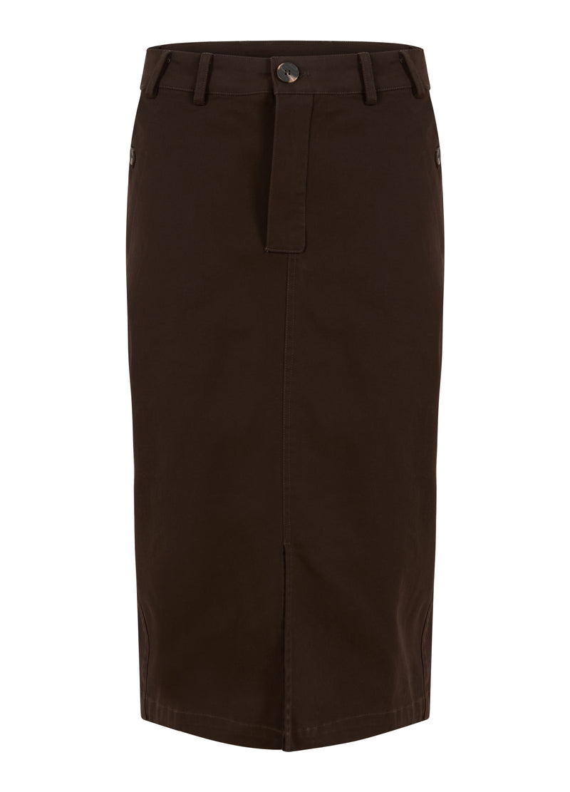 Coster Copenhagen  SAFARI NEDERDEL Skirt Dark Brown - 335