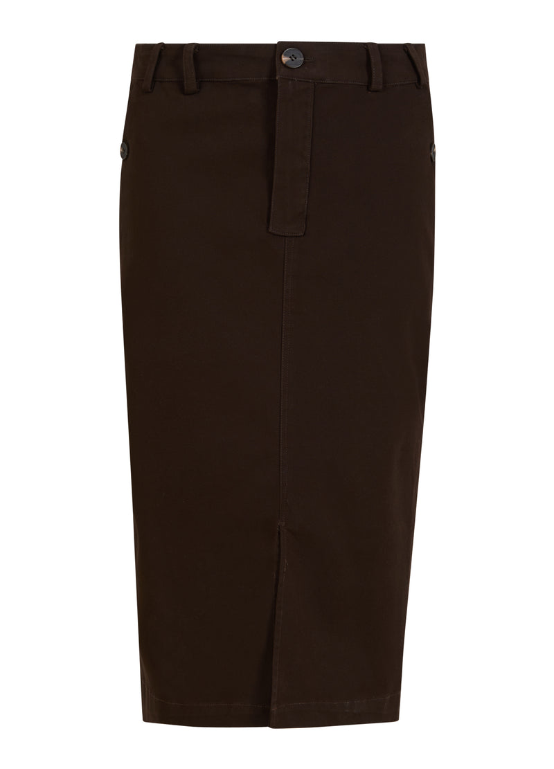 Coster Copenhagen  SAFARI NEDERDEL Skirt Dark Brown - 335