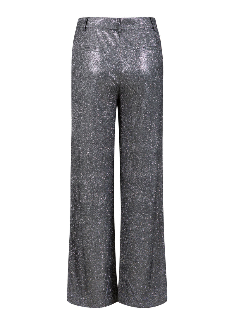 Coster Copenhagen SHIMMERBUKSER - PETRA PASFORM Pants Silver/black - 204