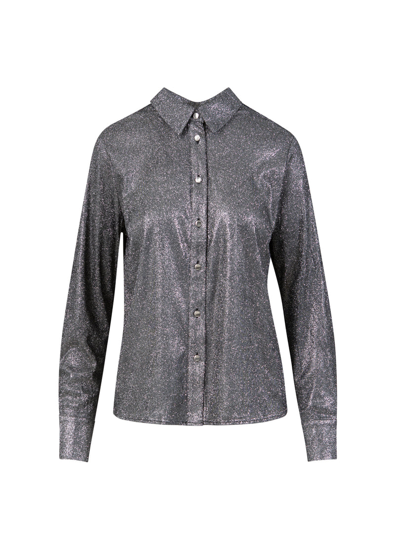 Coster Copenhagen SHIMMER LUREX SKJORTE Shirt/Blouse Silver/black - 204