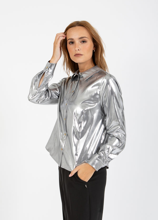 Coster Copenhagen SHIMMER SKJORTE Shirt/Blouse Silver - 211