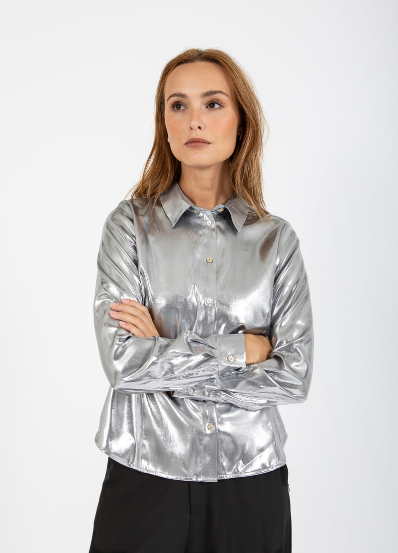 Coster Copenhagen SHIMMER SKJORTE Shirt/Blouse Silver - 211