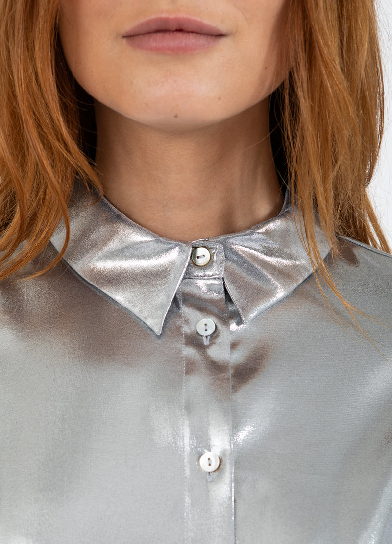 Coster Copenhagen SHIMMER SKJORTE Shirt/Blouse Silver - 211