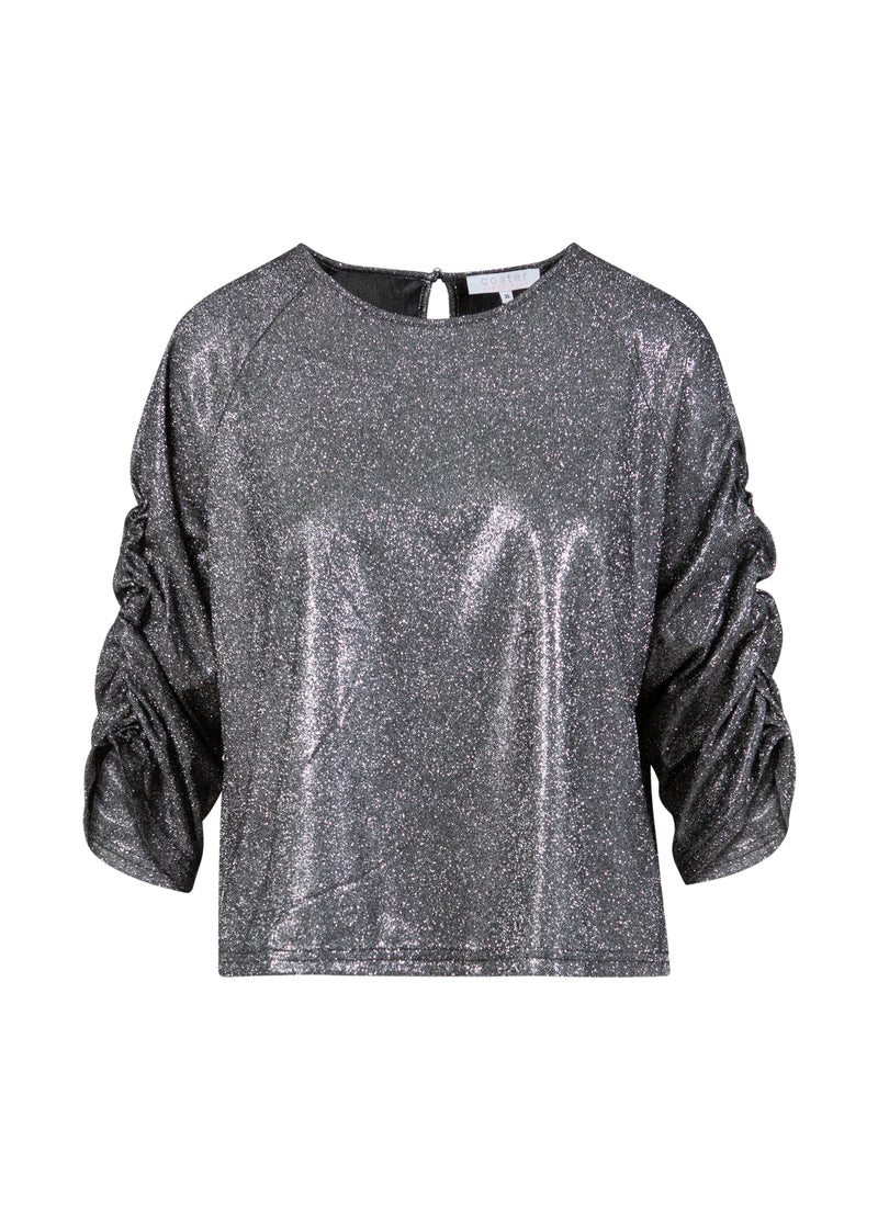 Coster Copenhagen SHIMMER TOP Shirt/Blouse Silver/black - 204