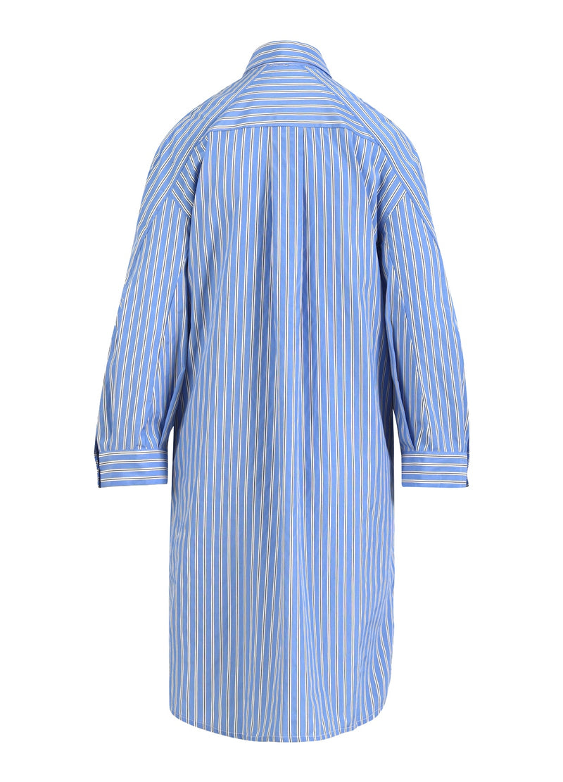 Coster Copenhagen SKJORTEKJOLE MED DEKONSTRUEREDE ÆRMER Kjole Ice blue/white stripe - 589