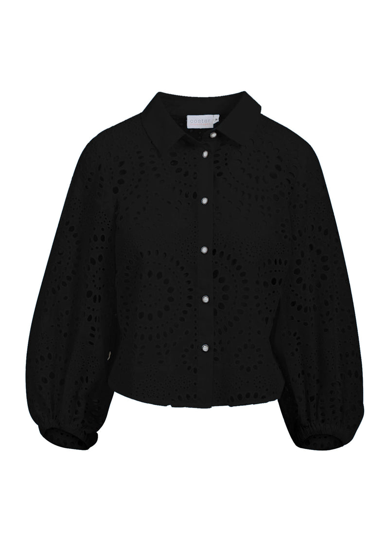 Coster Copenhagen SKJORTE I BRODERI ANGLAISE Shirt/Blouse Black - 100
