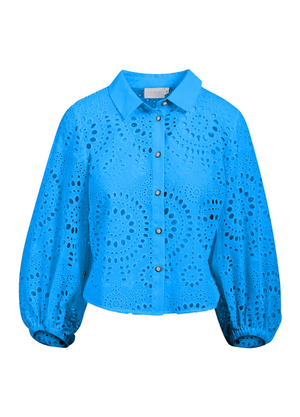 Coster Copenhagen SKJORTE I BRODERI ANGLAISE Shirt/Blouse Sky blue - 501
