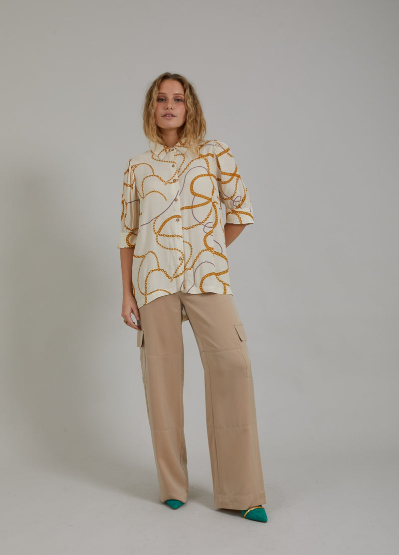 Coster Copenhagen SKJORTE M. 3/4 LÆNGDE ÆRMER OG CHAIN PRINT Shirt/Blouse Chain print - 906