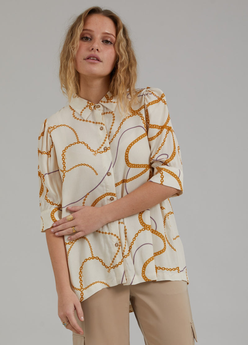 Coster Copenhagen SKJORTE M. 3/4 LÆNGDE ÆRMER OG CHAIN PRINT Shirt/Blouse Chain print - 906