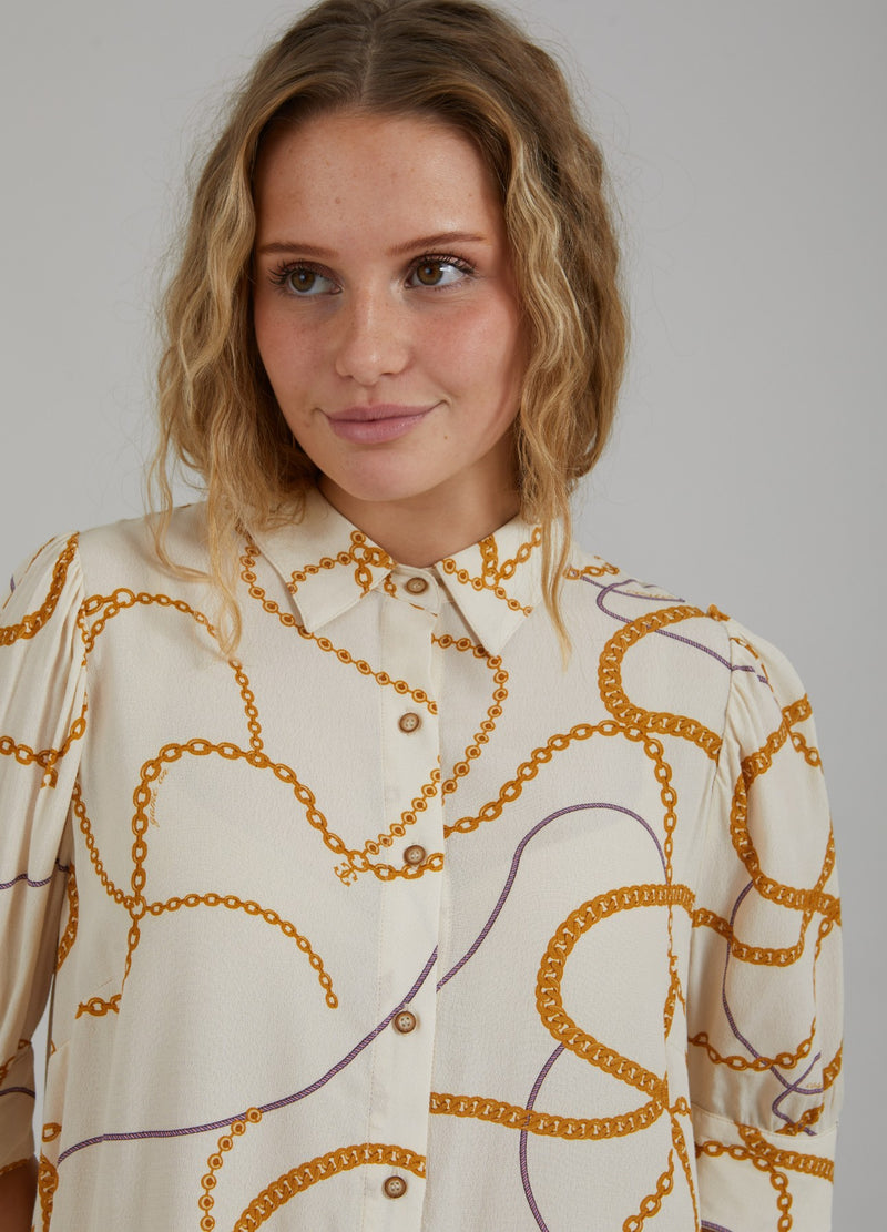 Coster Copenhagen SKJORTE M. 3/4 LÆNGDE ÆRMER OG CHAIN PRINT Shirt/Blouse Chain print - 906