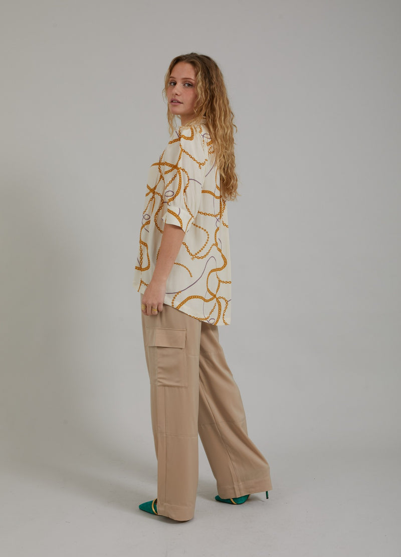 Coster Copenhagen SKJORTE M. 3/4 LÆNGDE ÆRMER OG CHAIN PRINT Shirt/Blouse Chain print - 906