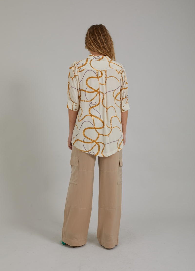Coster Copenhagen SKJORTE M. 3/4 LÆNGDE ÆRMER OG CHAIN PRINT Shirt/Blouse Chain print - 906