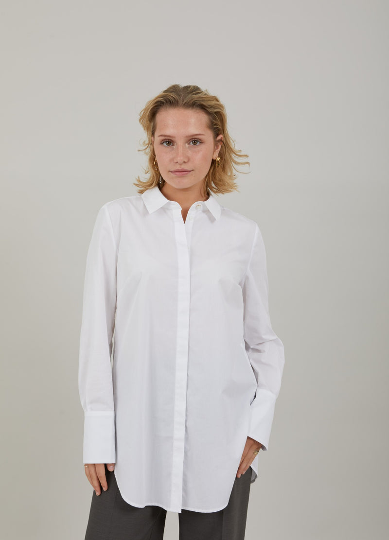Coster Copenhagen SKJORTE M. SKJULT KNAPLUKNING Shirt/Blouse White - 200