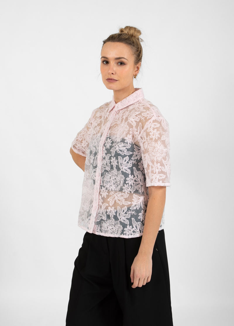 Coster Copenhagen  SKJORTE MED BLONDE Shirt/Blouse Powder rose - 686