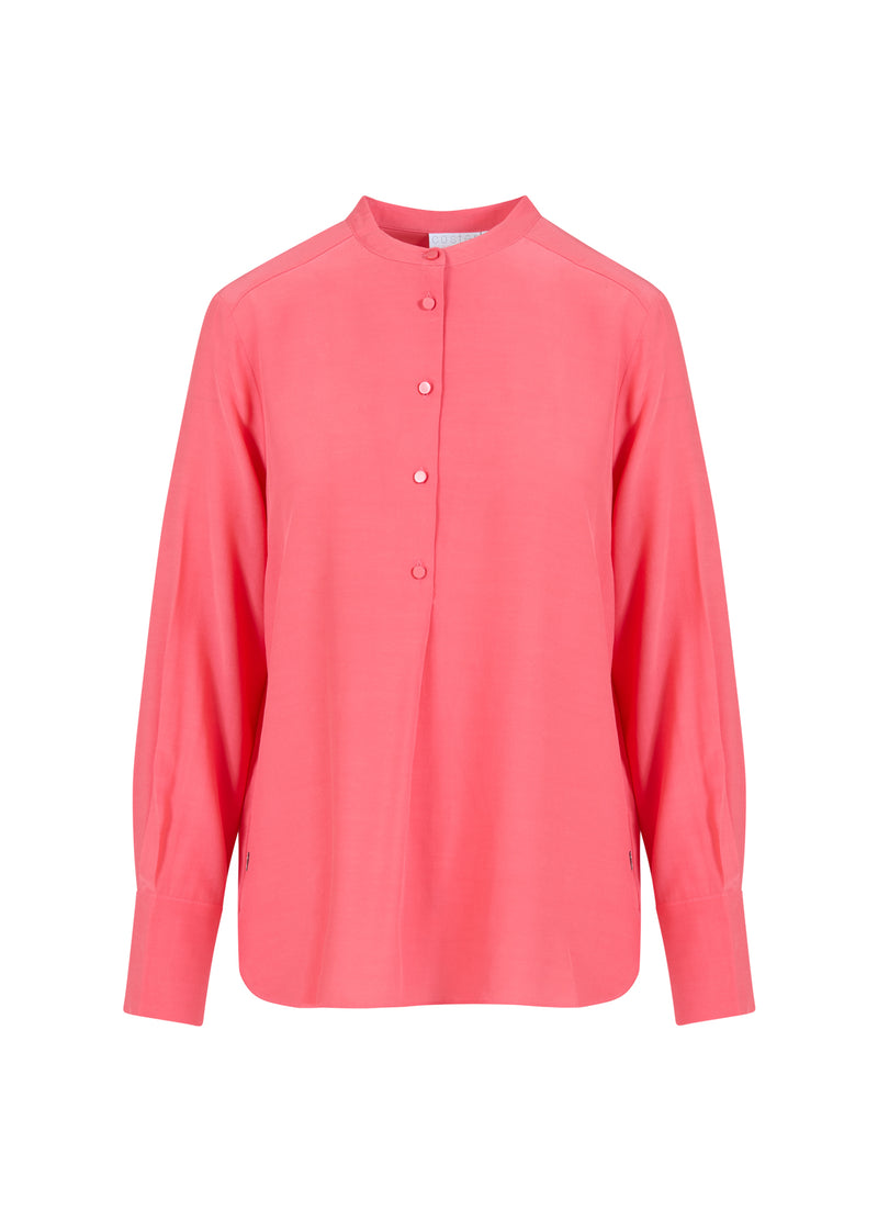 Coster Copenhagen SKJORTE MED FOLDET KNAPPESTOLPE Shirt/Blouse Hot coral - 685