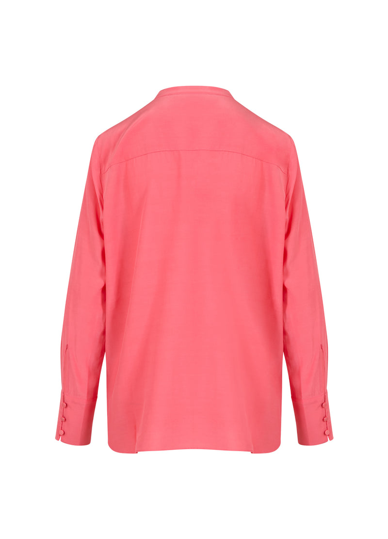 Coster Copenhagen SKJORTE MED FOLDET KNAPPESTOLPE Shirt/Blouse Hot coral - 685