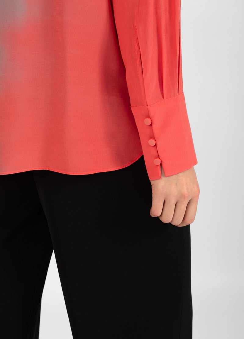 Coster Copenhagen SKJORTE MED FOLDET KNAPPESTOLPE Shirt/Blouse Hot coral - 685