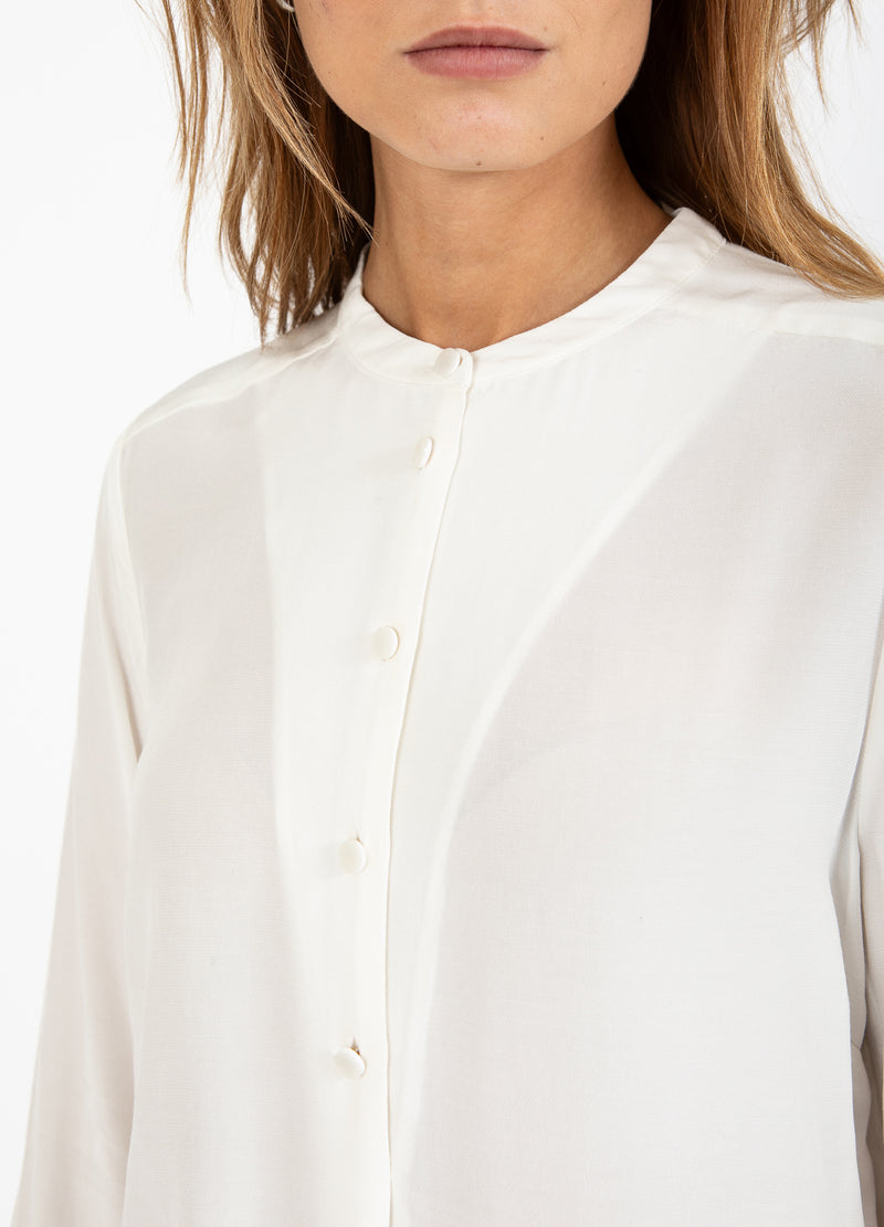 Coster Copenhagen SKJORTE MED FOLDET KNAPPESTOLPE Shirt/Blouse Off white - 201