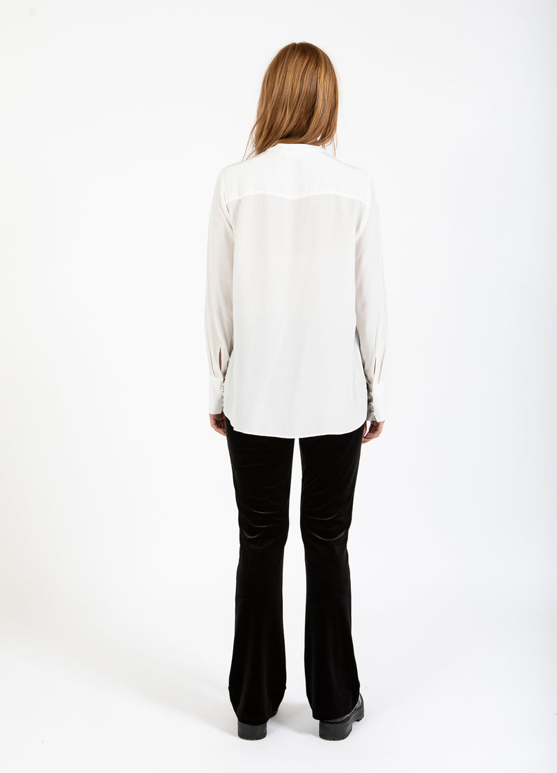 Coster Copenhagen SKJORTE MED FOLDET KNAPPESTOLPE Shirt/Blouse Off white - 201