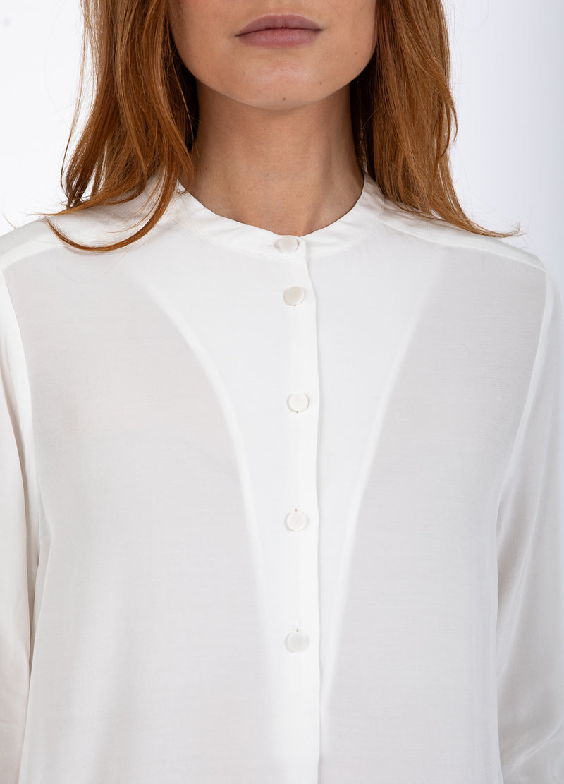 Coster Copenhagen SKJORTE MED FOLDET KNAPPESTOLPE Shirt/Blouse Off white - 201