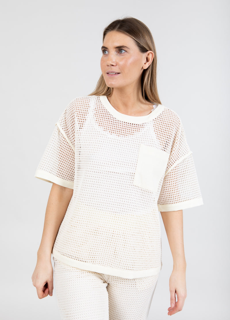 Coster Copenhagen BLUSE I MESH MED BRYSTLOMMER Shirt/Blouse Creme - 241