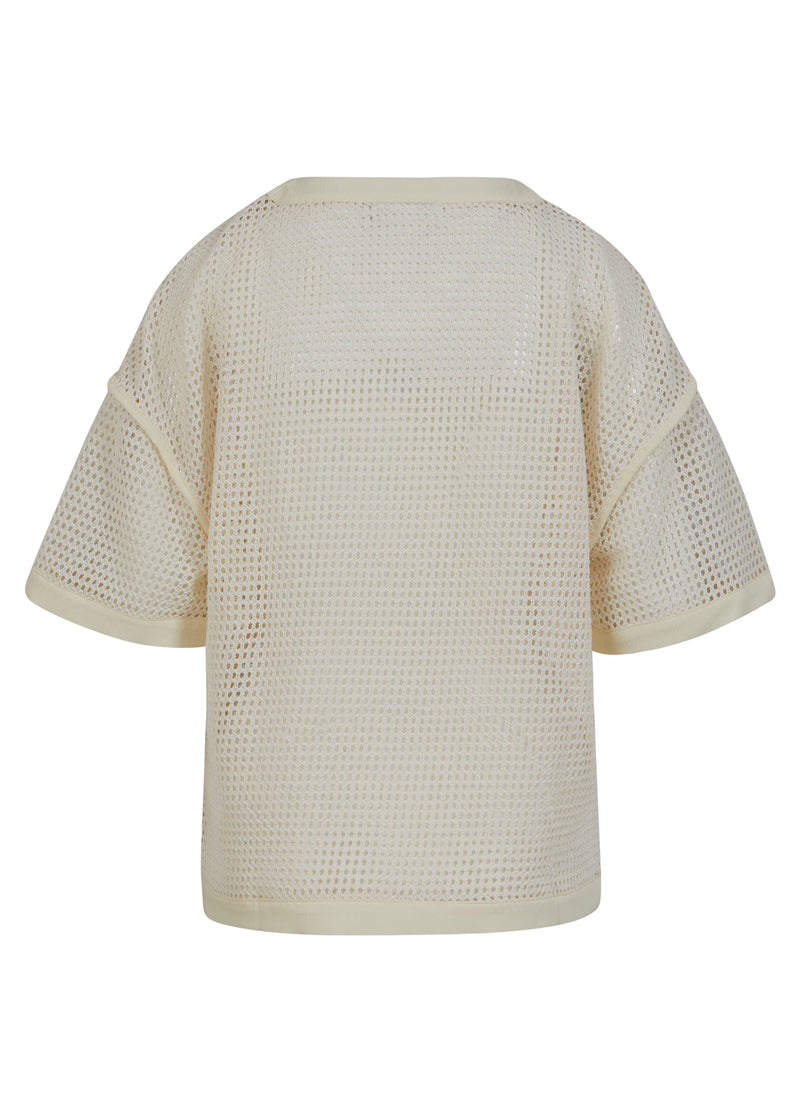 Coster Copenhagen BLUSE I MESH MED BRYSTLOMMER Shirt/Blouse Creme - 241