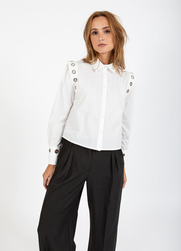 Coster Copenhagen SKJORTE MED METALHULLER Shirt/Blouse White - 200